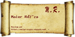 Maler Róza névjegykártya